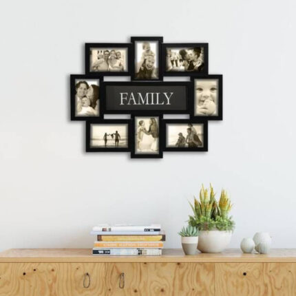Alice Craft Synthetic Wall Photo Frame for Home Decor, Bedroom, Office, Living Room (Black, White)